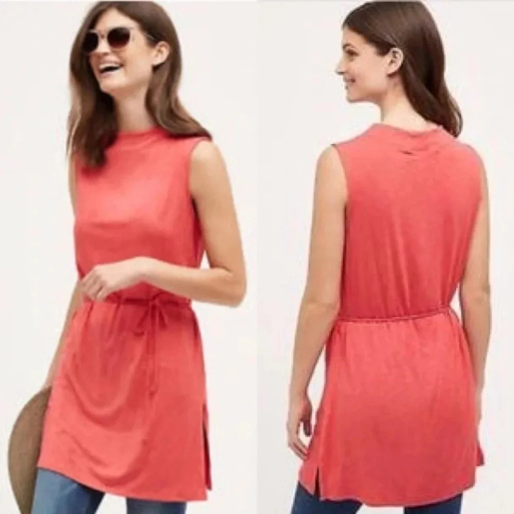 Anthropologie Dolan Left Coast Collection red Fina Tunic or dress size large